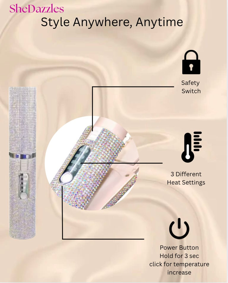 SheDazzles wireless hair straightener